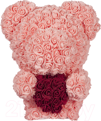 

Мишка из роз No Brand, Rose Bear стоящий с сердцем / 8025