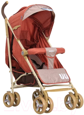 Детская прогулочная коляска INDIGO Lili (красный/коричневый)