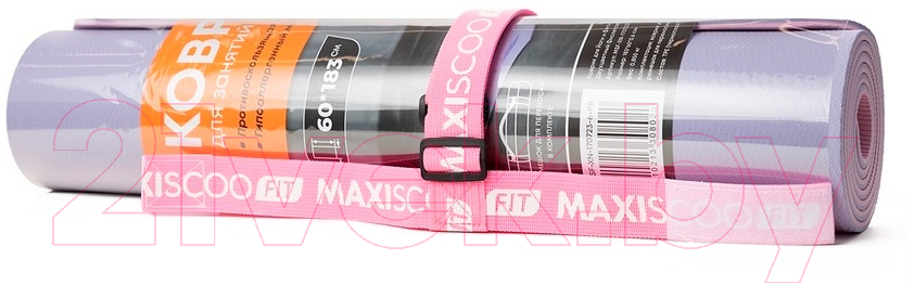 Коврик для йоги и фитнеса Maxiscoo Fit С ремешком / MSF-XN-170723-6-PR