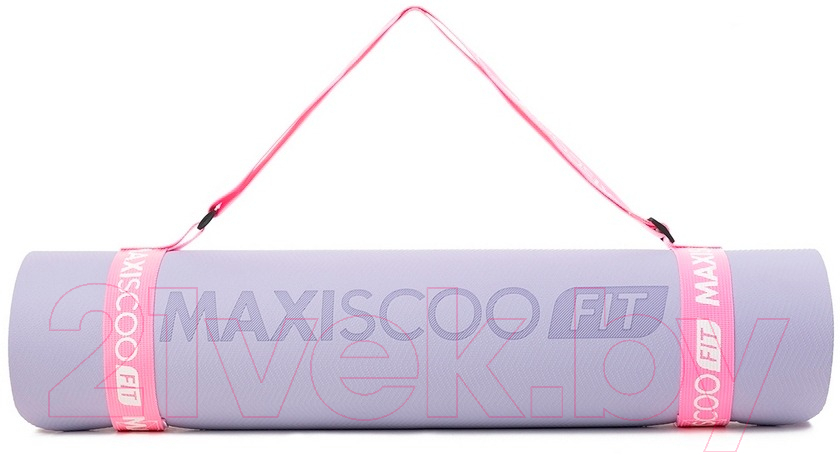 Коврик для йоги и фитнеса Maxiscoo Fit С ремешком / MSF-XN-170723-6-PR