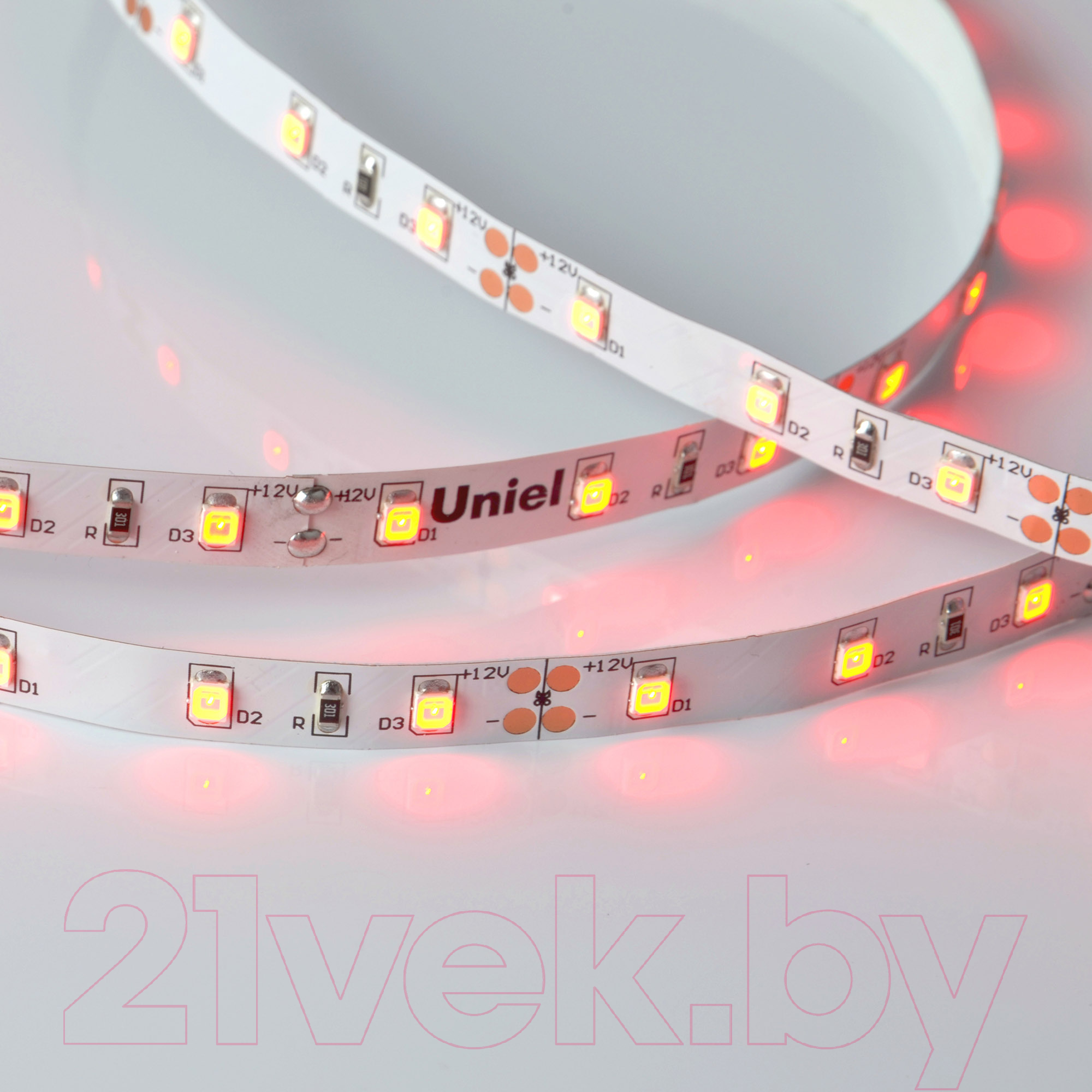 Светодиодная лента Uniel ULS-M11-2835-60LED/m-8mm-IP20-DC12V-4.8W/m-5M-RED / UL-00004361