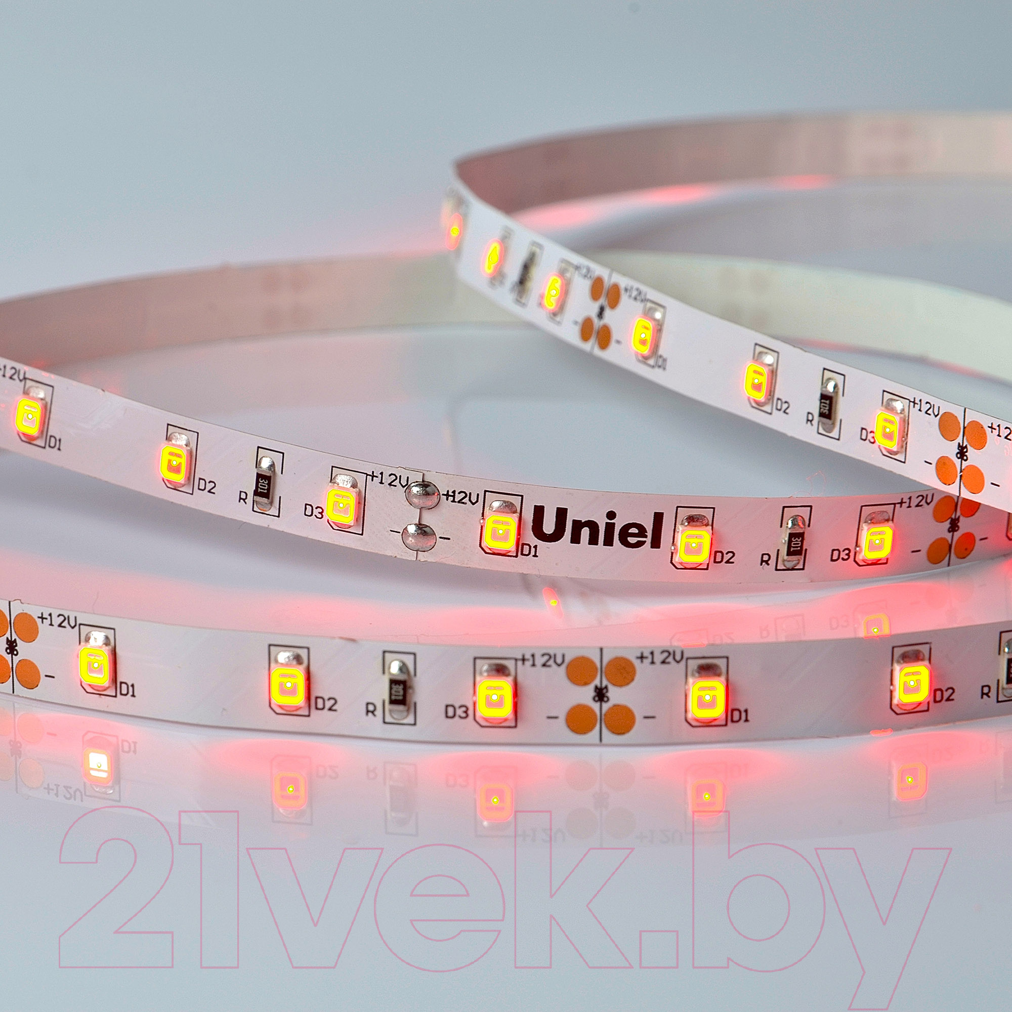 Светодиодная лента Uniel ULS-M11-2835-60LED/m-8mm-IP20-DC12V-4.8W/m-5M-RED / UL-00004361 — фото 2