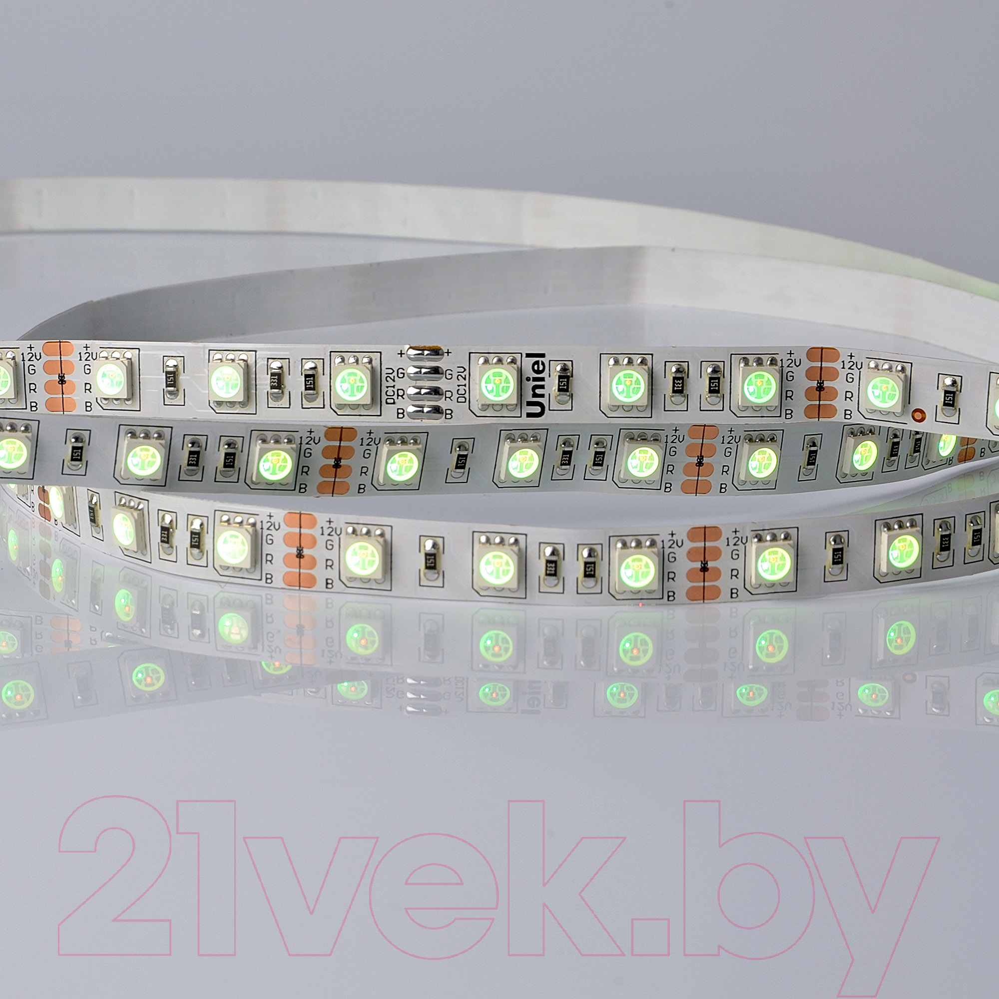 Светодиодная лента Uniel ULS-5050-60LED/m-10mm-IP20-DC24V-14.4W/m-5M-RGB / 04932 — фото 2