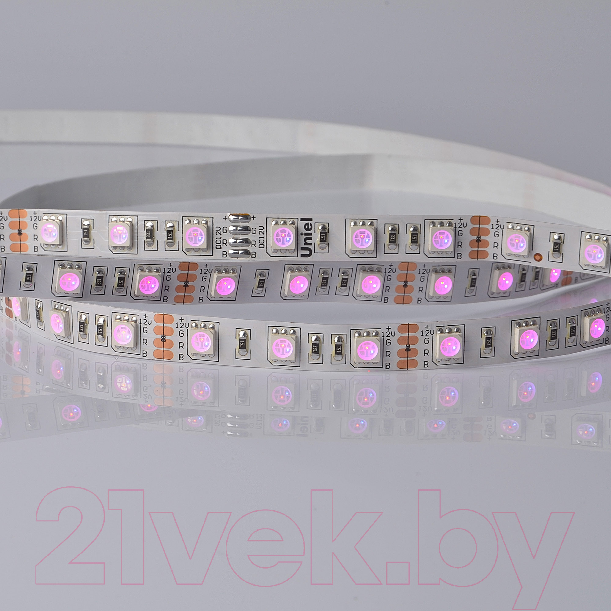 Светодиодная лента Uniel ULS-5050-60LED/m-10mm-IP20-DC24V-14.4W/m-5M-RGB / 04932 — фото 3