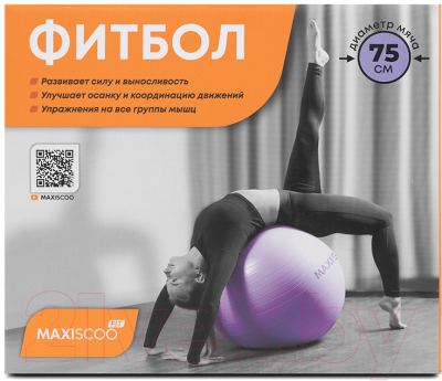 Фитбол гладкий Maxiscoo Fit MSF-LU-140723-75-PR (фиолетовый)