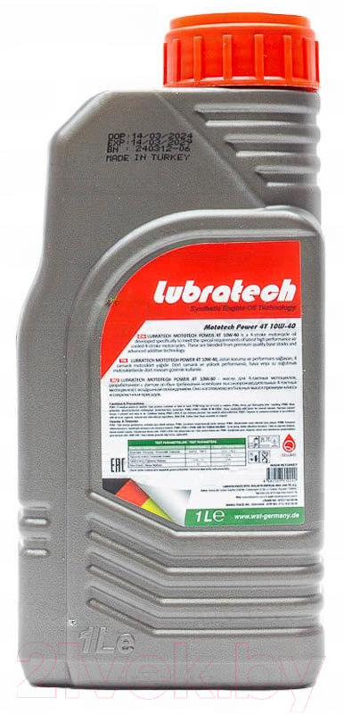 Моторное масло Lubratech Mototech Power 10W40 4T (1л) — фото 2