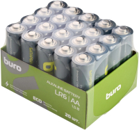 Комплект батареек Buro Alkaline LR6 AA (20шт) - 