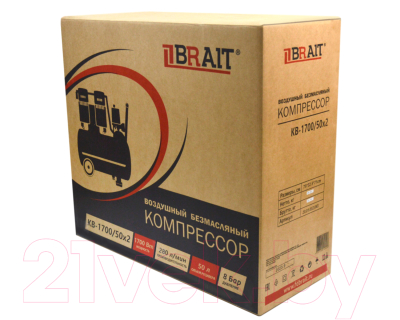 Воздушный компрессор Brait KB-1700/50X2