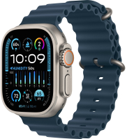 Умные часы Apple Watch Ultra 2 LTE 49mm (титановый корпус/синий, ремешок из эластомера) - 