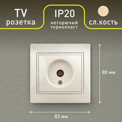 Розетка INTRO Plano 1-301-02 / Б0027618 (слоновая кость)