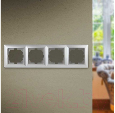 Изображение товара Рамка для выключателей и розеток INTRO Solo 4-504-03 / Б0043426 (алюминий)