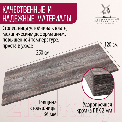 Купить Столешница для стола Millwood 250x120  