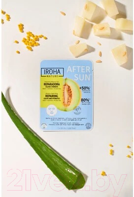 Маска для лица тканевая Iroha Nature Aftersun Sheet Mask Repairing Calms and Hydra (25мл)