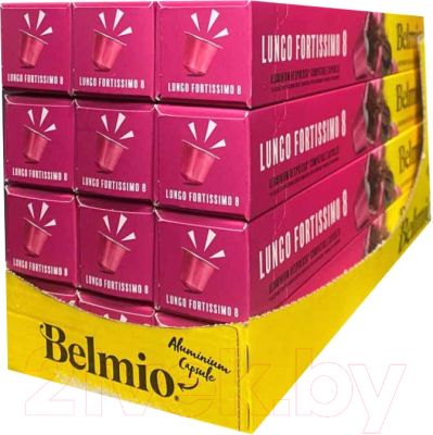 Кофе в капсулах Belmio Lungo Fortissimo стандарт Nespresso (10x5.2г, 12 упаковок)