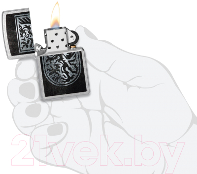 Зажигалка Zippo Dragon Design / 48730 (серебристый)