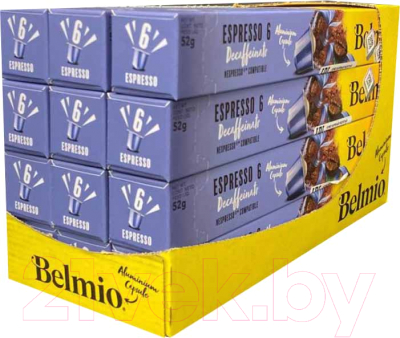 Кофе в капсулах Belmio Espresso Decaffeinat стандарт Nespresso (10x5.2г, 12 упаковок)