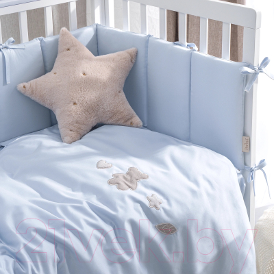 Комплект постельный для малышей Perina Teddy Sateen Collection / ТДСК6-01.10 (голубой)
