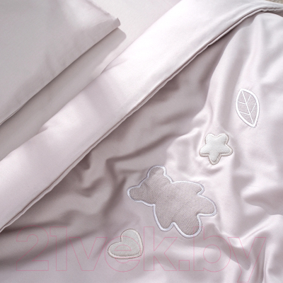 Комплект постельный для малышей Perina Teddy Sateen Collection / ТДСК6-01.6 (серый)
