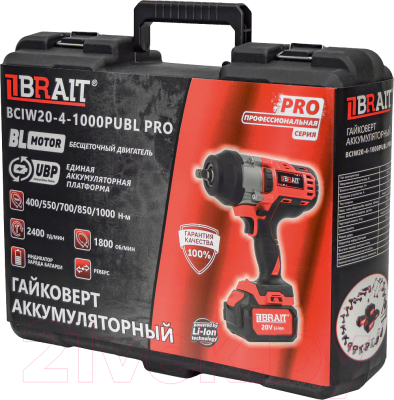 Аккумуляторный гайковерт Brait BCIW20-4-1000PUBL PRO