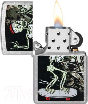 Зажигалка Zippo Skateboard Design / 48911 (серебристый)