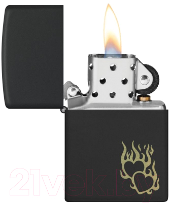 Зажигалка Zippo Fire Heart / 46004 (черный)