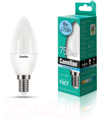 Лампа Camelion LED8-C35/845/E14