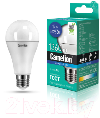 Лампа Camelion LED15-A60/865/E27 / 12713