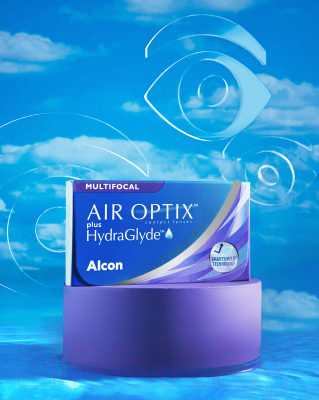 Комплект контактных линз Air Optix Plus HydraGlyde Multifocal Sph -2.50 HI ADD +2.5 R8.6 (3шт)