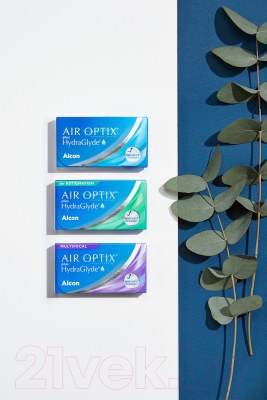 Комплект контактных линз Air Optix Plus HydraGlyde Multifocal Sph -3.75 MED ADD +2.0 R8.6 (3шт)