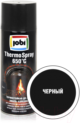 Эмаль Jobi Аэрозольная термостойкая 650С (520мл, черный)