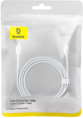 Изображение товара Кабель Baseus Pudding Type-C to Type-C 100W / P10355702221-01 (2м, белый)