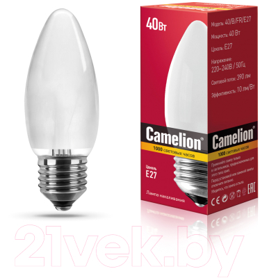Лампа Camelion 40/B/FR/E27 / 9865