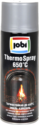 Эмаль Jobi Аэрозольная термостойкая 650С (520мл, серебро)