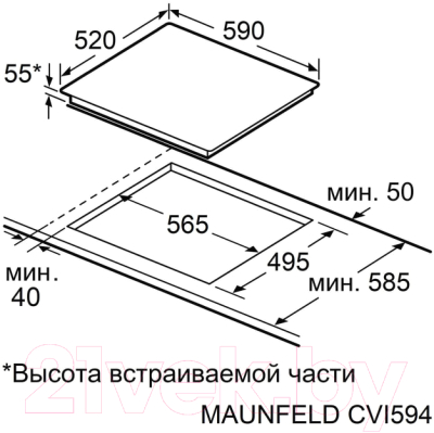 Индукционная варочная панель Maunfeld CVI594SF2BKD Inverter