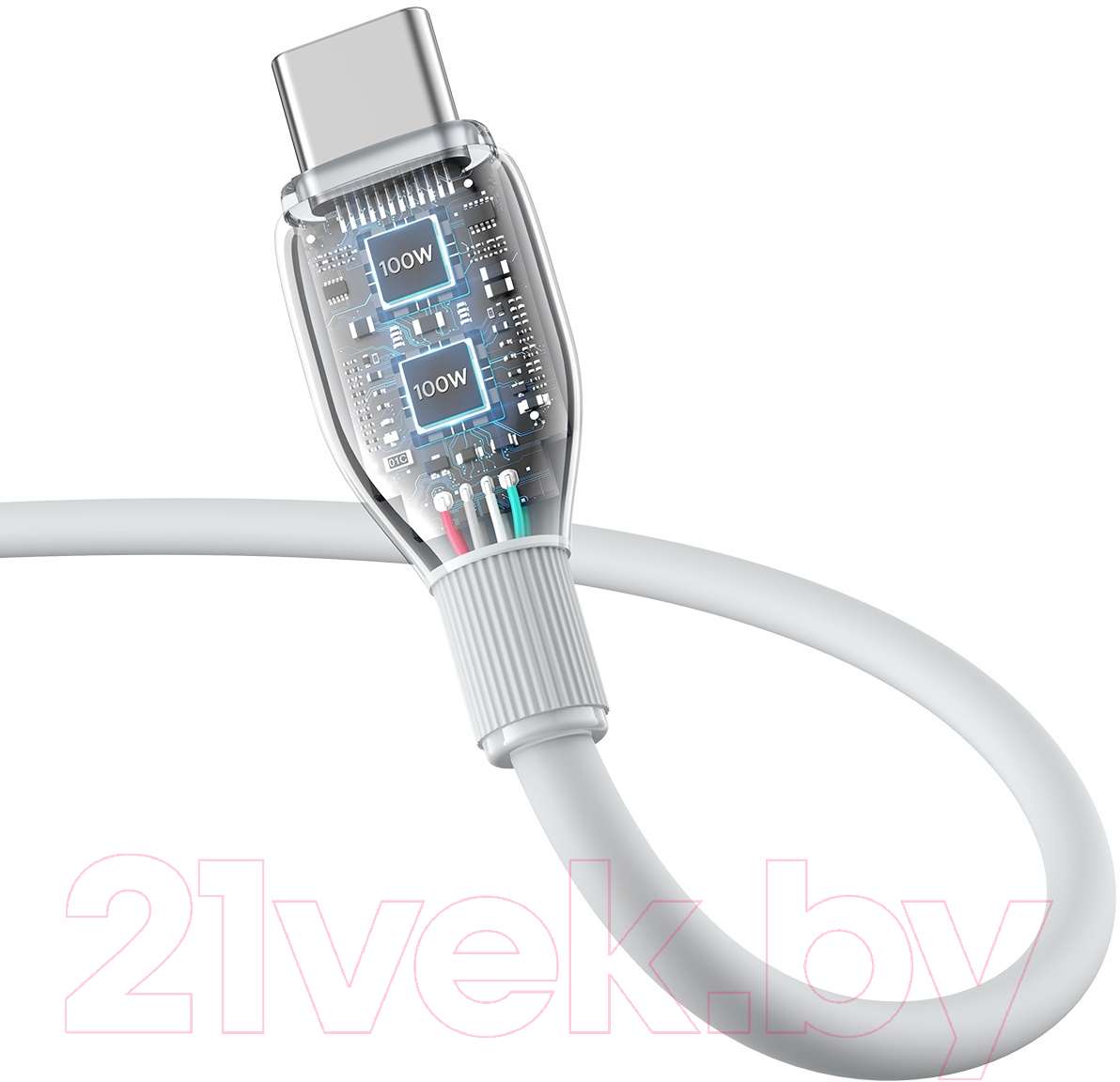Кабель Baseus Pudding USB to Type-C 100W / P10355703221-00 (1.2м, белый) — фото 6