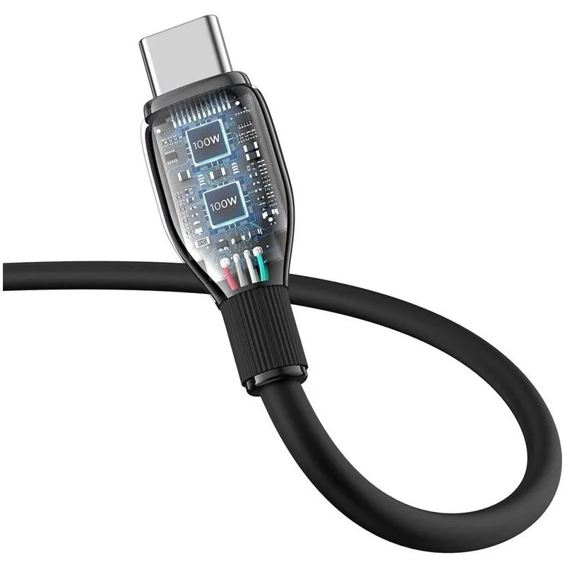 Кабель Baseus Pudding USB to Type-C 100W / P10355703111-00 (1.2м, черный) — фото 5