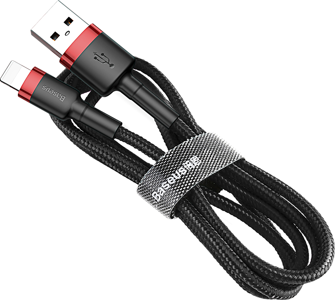 Кабель Baseus Cafule Lightning 2.4A / CALKLF-A19 (0.5м, красный/черный)