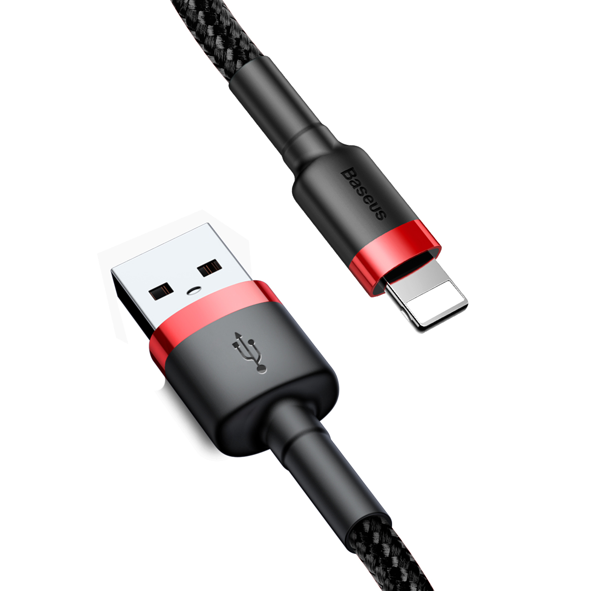 Кабель Baseus Cafule Lightning 2.4A / CALKLF-A19 (0.5м, красный/черный) — фото 3