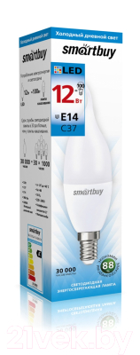 Лампа SmartBuy SBL-C37Can-12-60K-E14