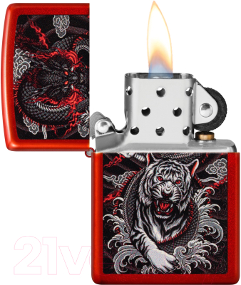 Зажигалка Zippo Dragon Tiger Design  / 48933 (красный)