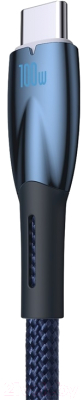 Кабель Baseus Glimmer Series Fast Charging USB to Type-C / CADH000503 (2м, синий)