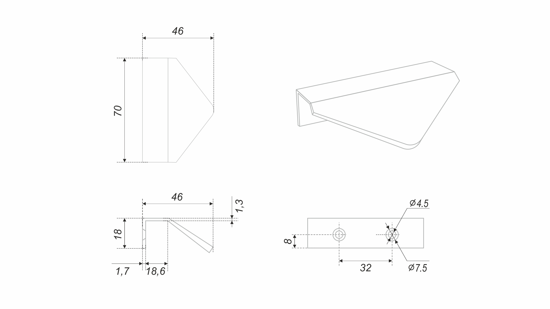Ручка для мебели Boyard RT014BGR.1/32 — фото 4
