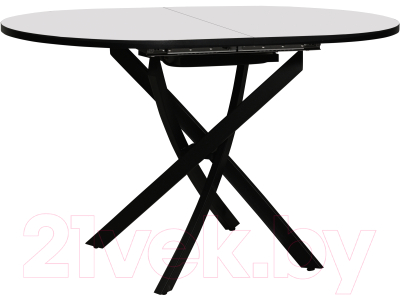 Обеденный стол Мир стульев №31 120x80x30 (белый 1011/черный муар)