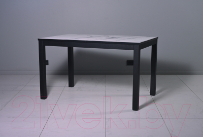 Обеденный стол Мир стульев Саен 30 120x80/50 (мрамор белый/черный муар)