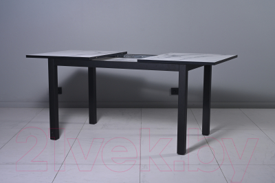 Обеденный стол Мир стульев Саен 30 120x80/50 (мрамор белый/черный муар)