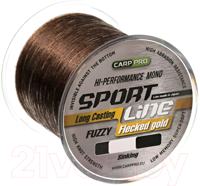 Леска монофильная Carp Pro Sport Line Flecked Gold 300M / CP2303-0265  (0.265мм)