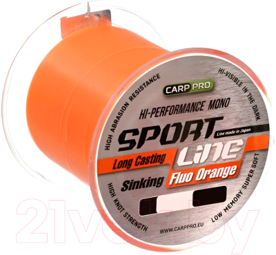 Леска монофильная Carp Pro Sport Line Fluo Orange 1000M / CP2210-0265  (0.265мм)