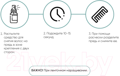 Спрей для волос Tashe Для снятия наращенных волос Professional (100мл)