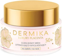 Крем для лица Dermika Luxury Placenta Лифтинговый и разглаживающий 50+ день/ночь (50мл) - 