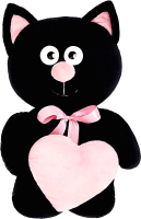 Мягкая игрушка Princess Love Котик с сердцем / 2057691 (черный) - 